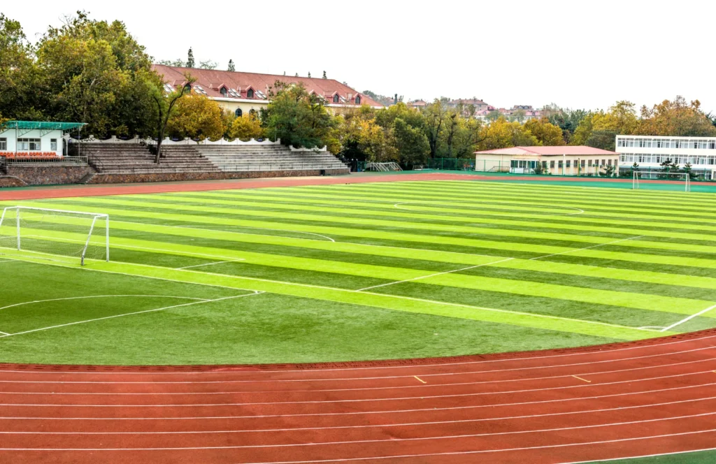 A sports field under construction